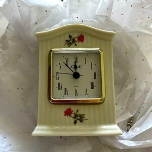Porcelein Mantle Clock Vintage